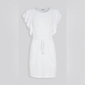 Z Supply The Capri Ruffle Sleeve White Dress Size Large